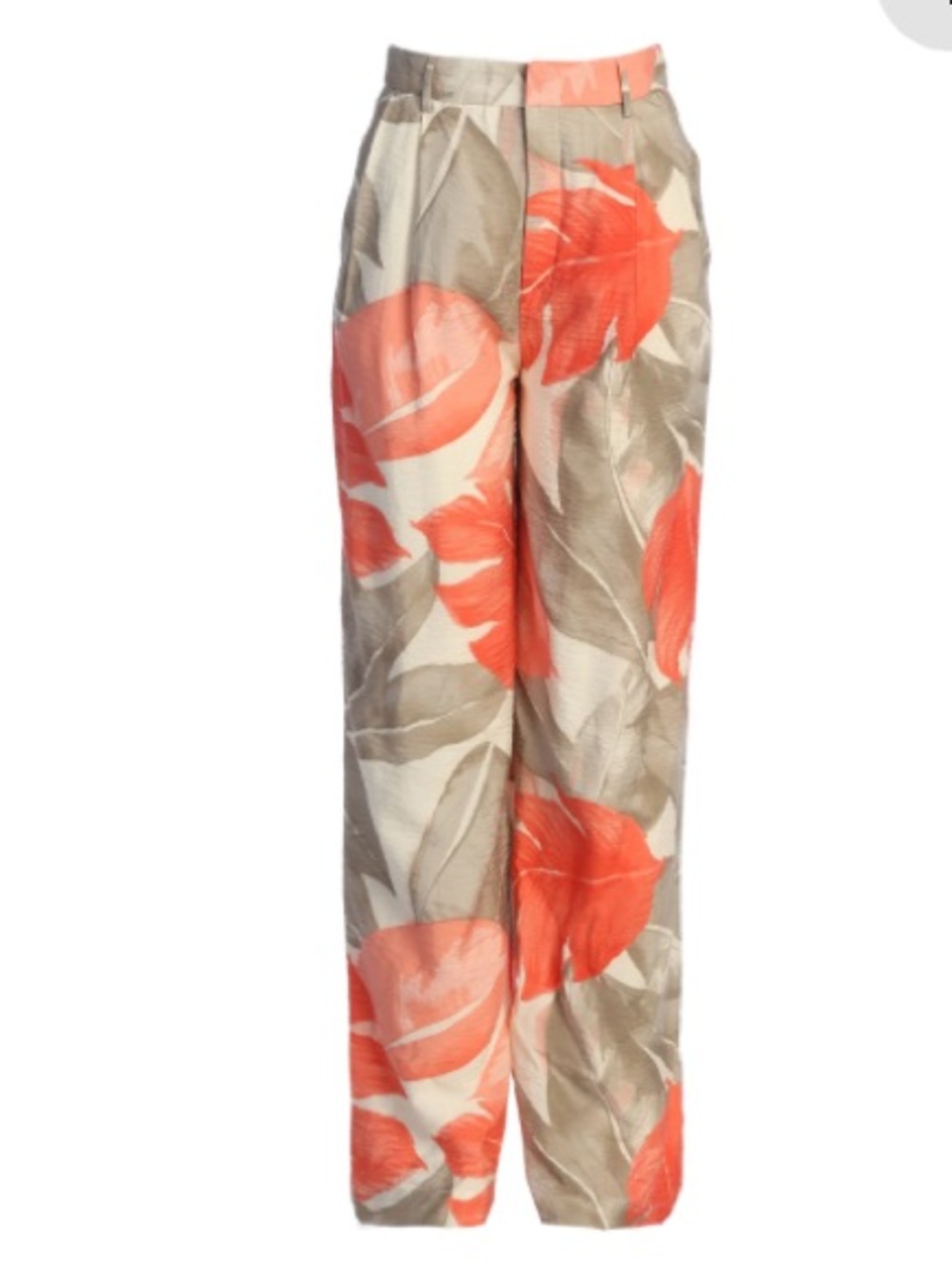 JLuxLabel Ivory Palm Print Pants